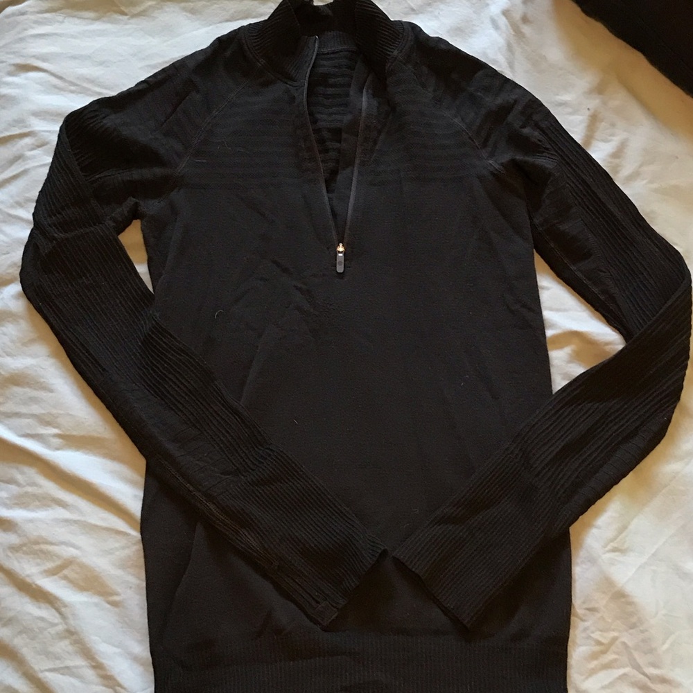 Lululemon Black Wool Half-Zip Pullover